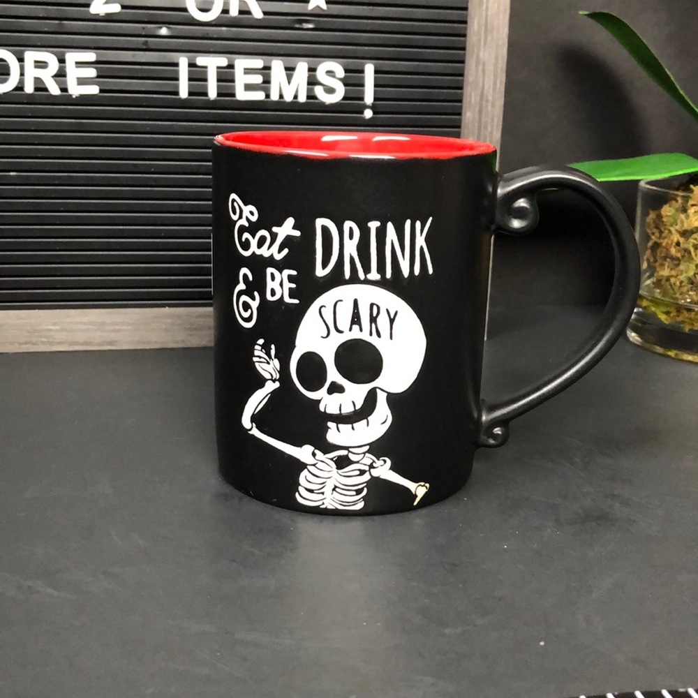 Eat drink and be scary mug new with tags